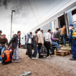 War refugees at Zakany Railway Station