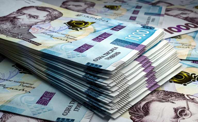 Ukrainian banknotes. Ukrainianhryvnia bills. 1000 UAH hryvni. Business, finance background.