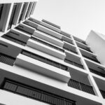Black and white exterior building