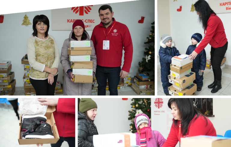 «Карітас-Спес Вінниця» видала діткам, які опинилися в складних життєвих обставинах, зимове взуття та термобілизну