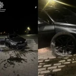 Ледь не відірвав колесо: у Вінниці п’яний водій BMW наїхав на бордюр