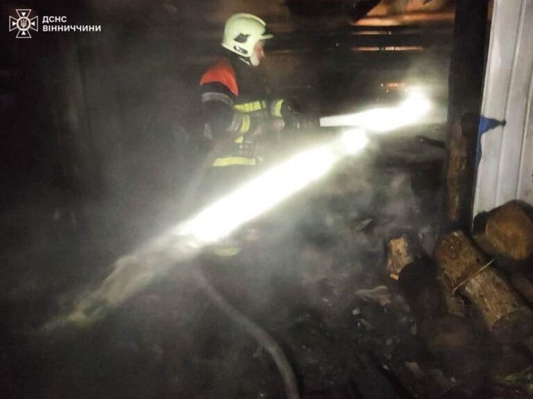На Вінниччині горіла господарча будівля