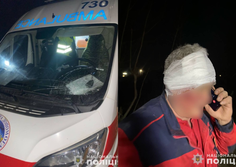 П’яний чоловік напав на медиків та розтрощив «швидку» на Вінниччині