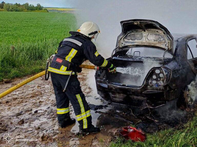 На Вінниччині на польовій дорозі вщент згорів легковий автомобіль