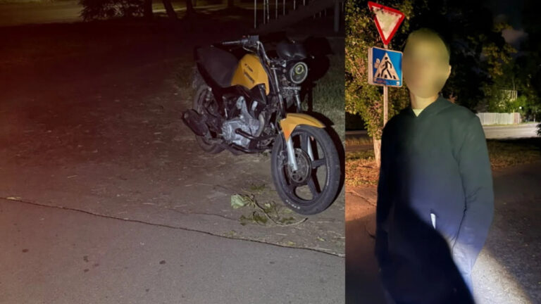 Ганяв містом без прав, п’яний і в комендантську: у Вінниці спіймали 18-річного мотоцикліста