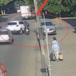 Зіткнення на Магістратській: водій KIA не надав перевагу мотоциклісту (відео)
