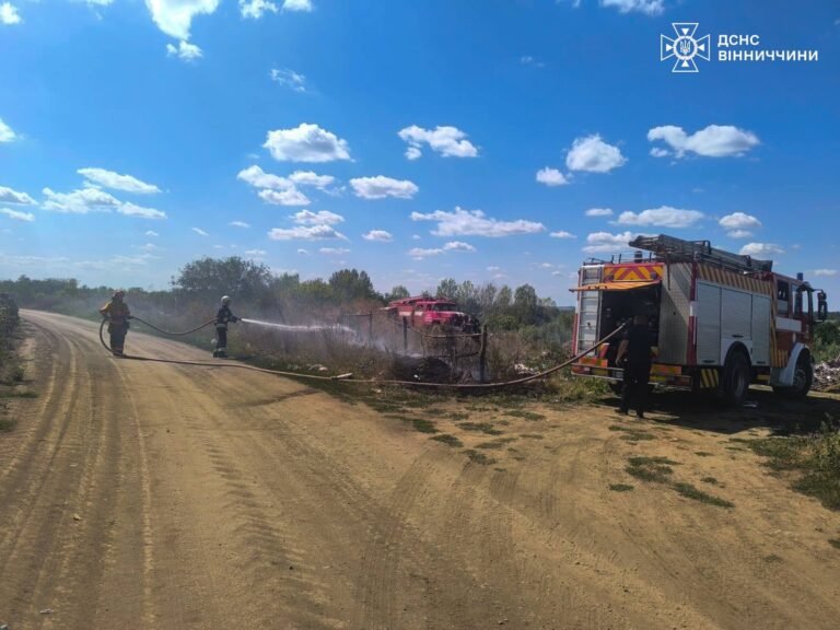 Шість гектарів землі у полум’ї: на Вінниччині горіли трава, очерет і сміття