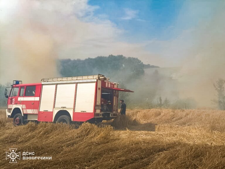 На Вінниччині за добу згоріло понад 5 гектарів землі