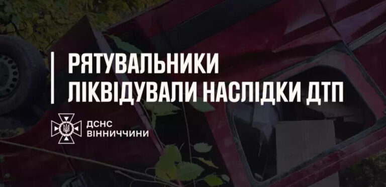 Автомобіль злетів у кювет на Гайсинщині: пасажирку визволили з авто рятувальники