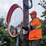 У Вінниці на вулиці Ігоря Савченка встановили нове дорожнє дзеркало