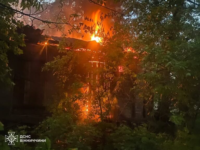 Блискавка влучила у господарську споруду у Хмільницькій громаді: спалахнула пожежа