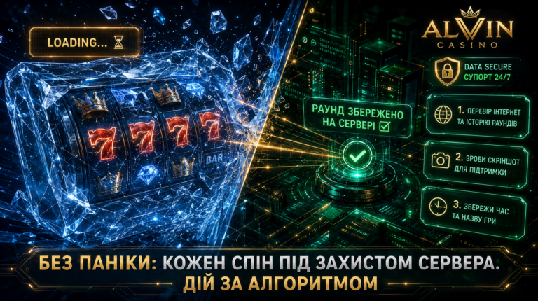 Що робити, якщо раунд завис в Алвін казино під час гри