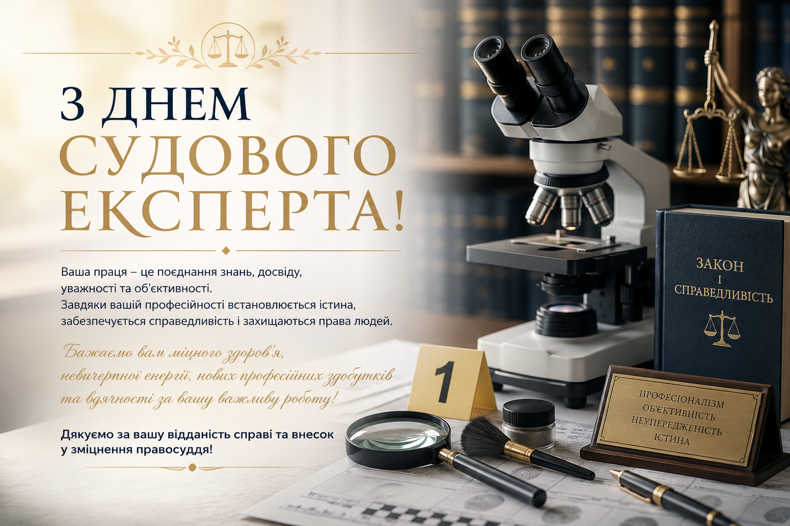 З Днем судового експерта 2026 року: привітання у прозі, віршах та листівках