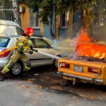 Пожежа на проспекті Юності: у Вінниці горів легковик