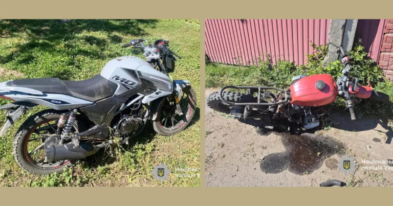 На Вінниччині сталися дві ДТП за участю неповнолітніх мотоциклістів